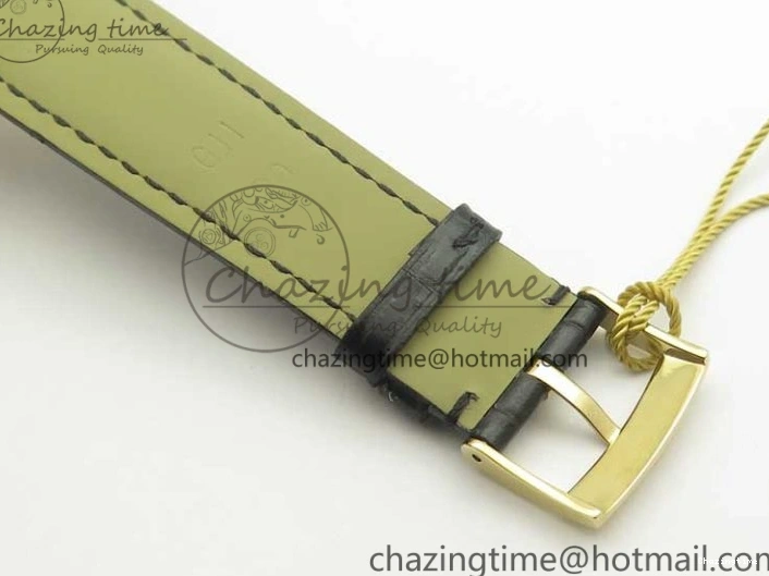 0429 UrbanChic De Ville YG MKF 1:1 Best Edition Silver Dial YG Markers on Black Leather Strap MIYOTA 9015 V 8048